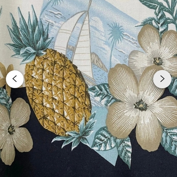 Vtg  Campia Moda Hawaiian Tropical Shirt Sz M Pineapple Sail Boat  Nautical - Picture 9 of 9